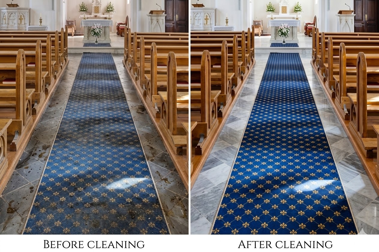 Church Seat After Cleaning